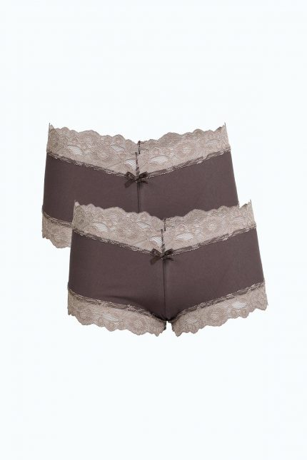 Modelisse - Kadın Pamuklu 2li Boxer Vizon 40278