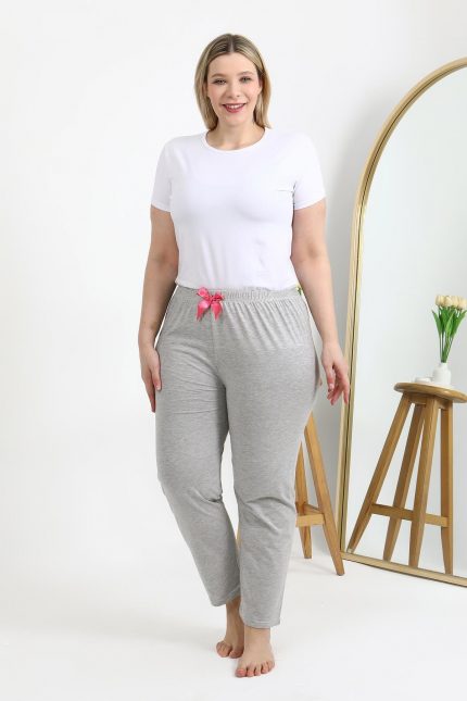 Modelisse - Kadın Pamuklu Büyük Beden Alt Pijama 27560 Gri