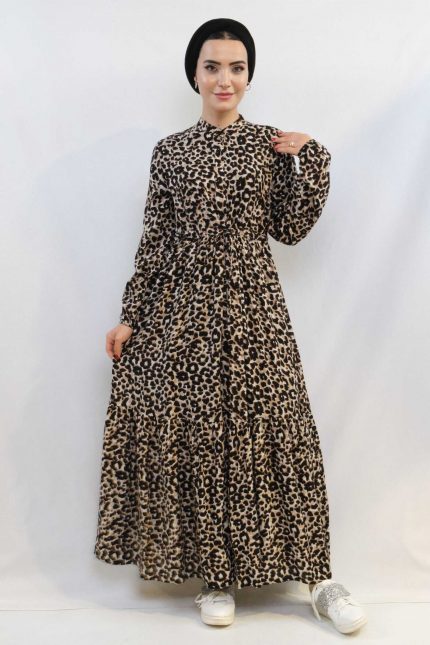 Modelisse - Leopar Desenli Elbise