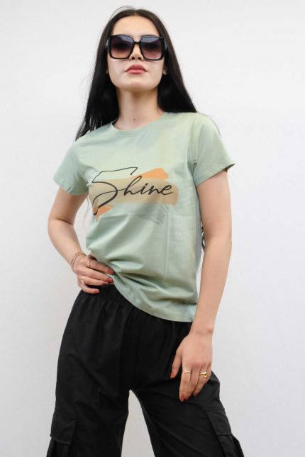 Modelisse - Shine Baskılı Tshirt Mint