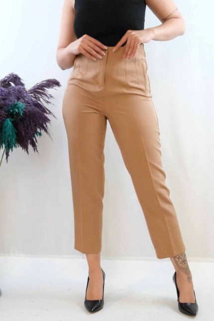 Modelisse - Yüksek Bel Pantolon Vizon