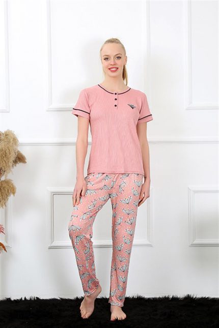 Modelisse - Kadın Gül Kurusu Kısa Kol Pijama Takım 20388