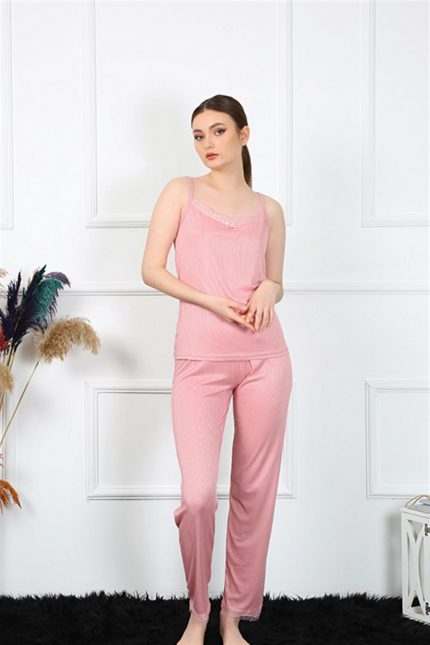 Modelisse - Kadın İp Askılı Somon Pijama Takım 4136