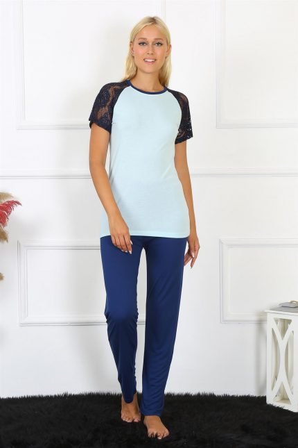 Modelisse - Kadın Kolu Dantelli Penye Pijama Takım 4148