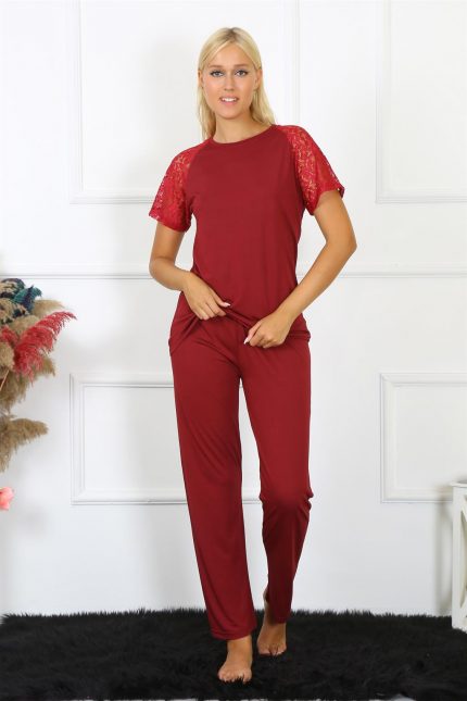 Modelisse - Kadın Kolu Dantelli Penye Pijama Takım 4152
