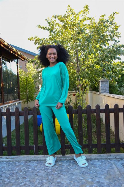 Modelisse - Kadın Penye Bol Paça Pijama Takım 4124