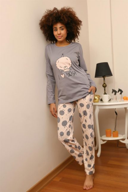 Modelisse - Kadın Penye Uzun Kol Pijama Takım 4186