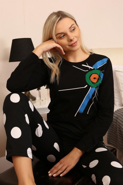 Modelisse - Kadın Uzun Kol Penye Pijama Takım 4176