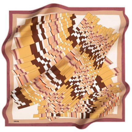 Aker Sura İpek Eşarp 39611 Pembe Karışık Desen