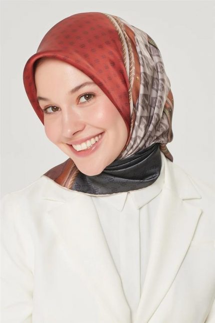 Armine Nostalji Tivil İpek 8519-30 Turuncu Karışık Desen
