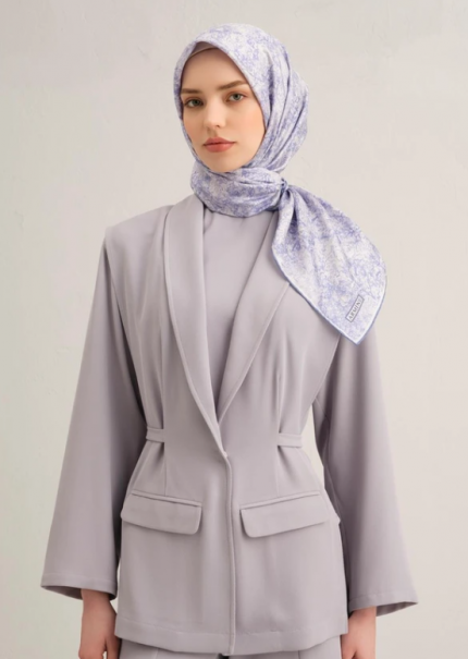 Armine Sura İpek Eşarp 9311-06 Mor Karışık Desen