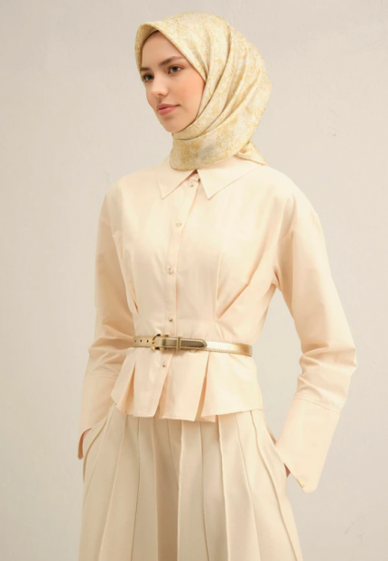 Armine Tivil İpek Eşarp 9311-07 Sarı Karışık Desen