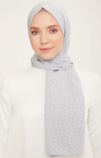 Armine Trend J.Capri Şal 4-355 - Kalpli Açık Gri