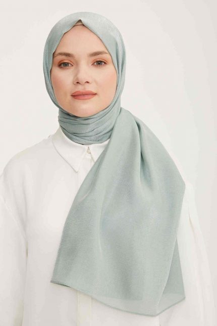 Armine Trend Mint Yeşili Düz Renk Pırıltı Şal 1-23044
