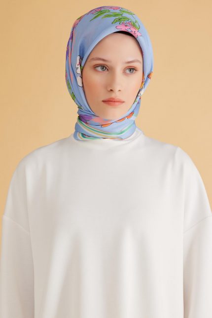 Belli Fresh Pure Eşarp 1-01 Mavi Karışık Desen 49976