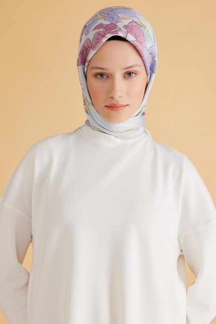 Belli Fresh Pure Eşarp 1-05 Buz Mavi Karışık Desen 49978