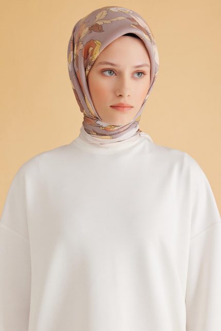 Belli Fresh Pure Eşarp 2-06 Koyu Vizon Karışık Desen 49984