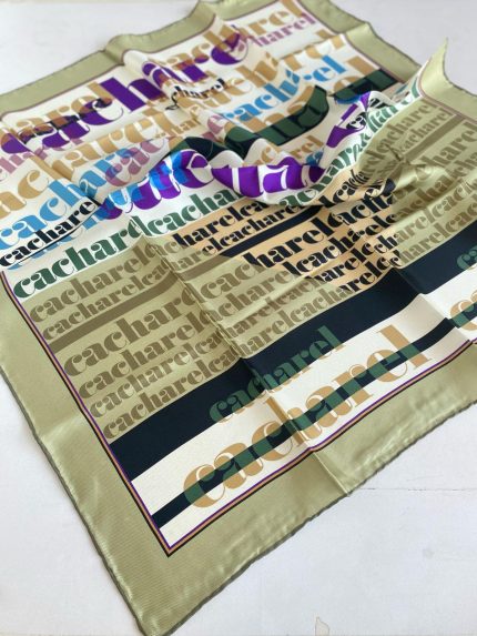 Cacharel Defolu Tivil İpek Eşarp 46442 Yeşil Karışık Desen