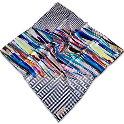 Defolu Polyester La Boutique Lacivert Karma Desen Eşarp 1870-02 34625