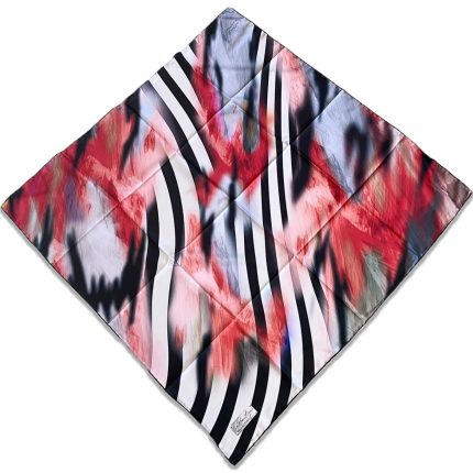 Defolu Polyester La Boutique Siyah Beyaz Zebra Karma Desen Eşarp 1374-03  34716