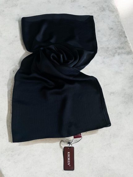 Kroren Jan Jan Siyah Düz Renk Şal 7301-1