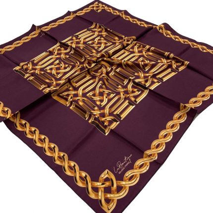 La Boutique Defolu Mürdüm Desenli Tivil İpek Eşarp 1230-033