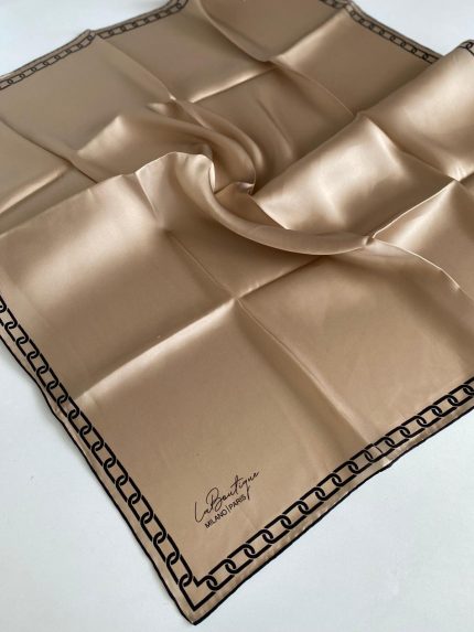 La Boutique Defolu Sura İpek Eşarp 48602 Vizon Karışık Desen