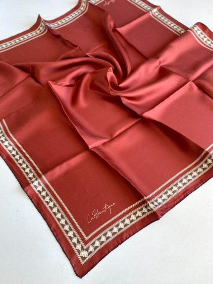 La Boutique Defolu Tivil İpek Eşarp 49850 Kiremit Karışık Desen