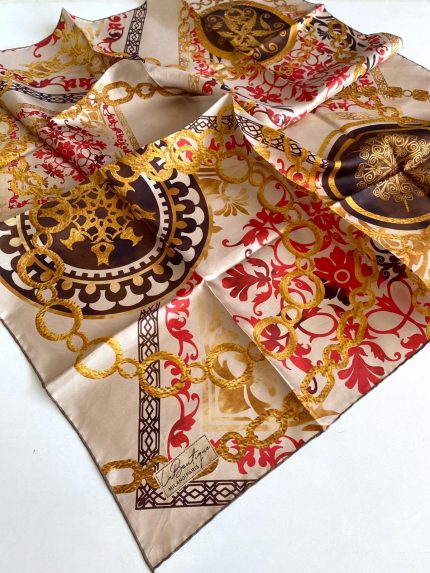 La Boutique Defolu Tivil İpek Eşarp 49788 Vizon Karışık Desen