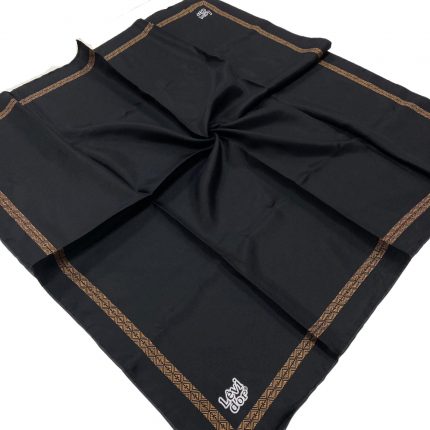 Levidor Siyah-Gold Tivil İpek Eşarp 25661