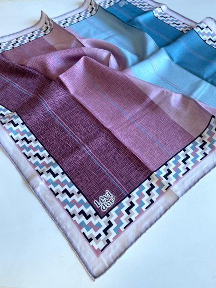 Levidor Tivil İpek Eşarp 39269 Pudra Pembe Karışık Desen