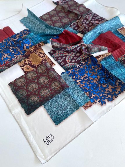 Levidor Tivil İpek Eşarp 46866 Beyaz Karışık Desen