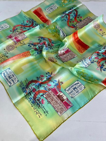 Pierre Cardin Defolu Sura İpek Eşarp 43113 Su Yeşili Karışık Desen