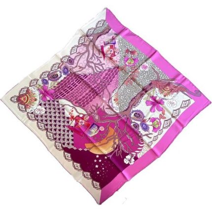 Pierre Cardin Defolu Sura İpek Eşarp 37045 Pembe Karışık Desen