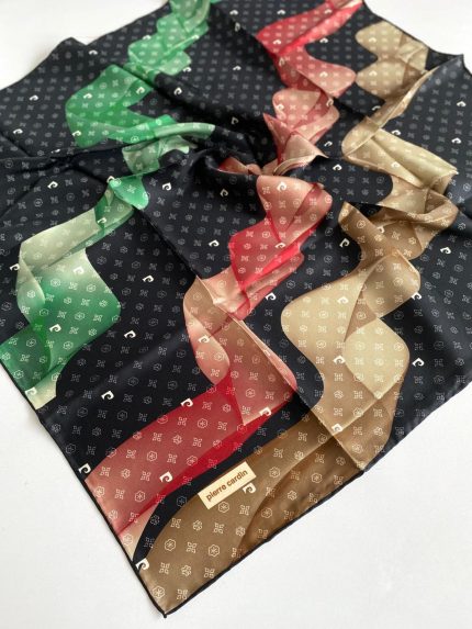 Pierre Cardin Tivil İpek Eşarp 8505438-912-48759 Siyah Karışık Desen