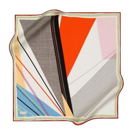 Pierre Cardin Tivil İpek Eşarp 8820438-911-35603 Turuncu Karışık Desen