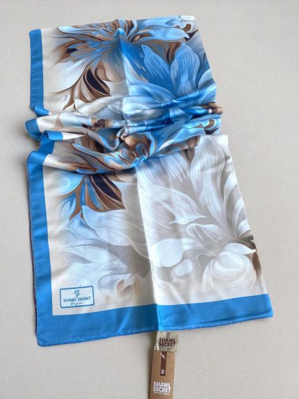 Shawl Secret Bergüzar Kokulu Tivil Soft Şal 50005 Mavi Karışık Desen