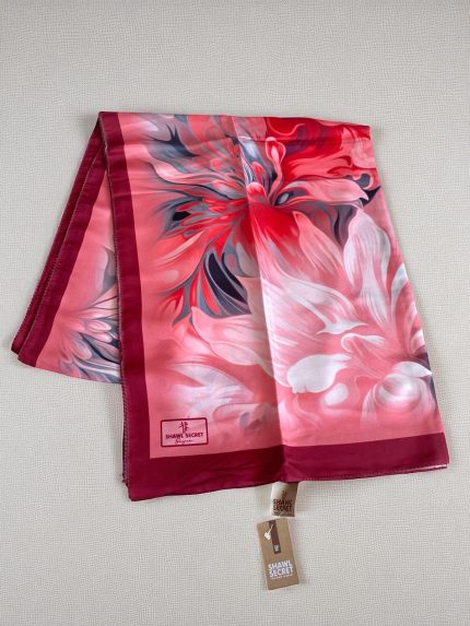 Shawl Secret Bergüzar Kokulu Tivil Soft Şal 50021 Bordo Karışık Desen