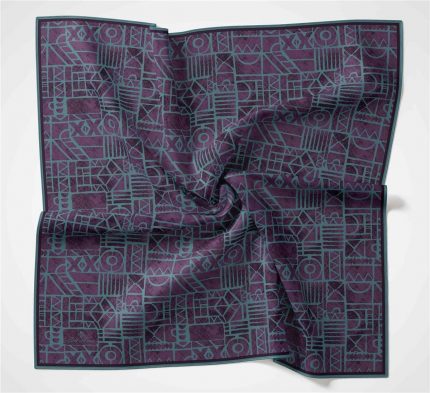 Silk Home Soft Eşarp 36665 Mor-Turkuaz Karma Desen