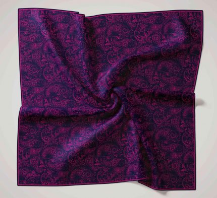 Silk Home Soft Eşarp 47046 Lacivert-Fuşya  Karışık Desen 