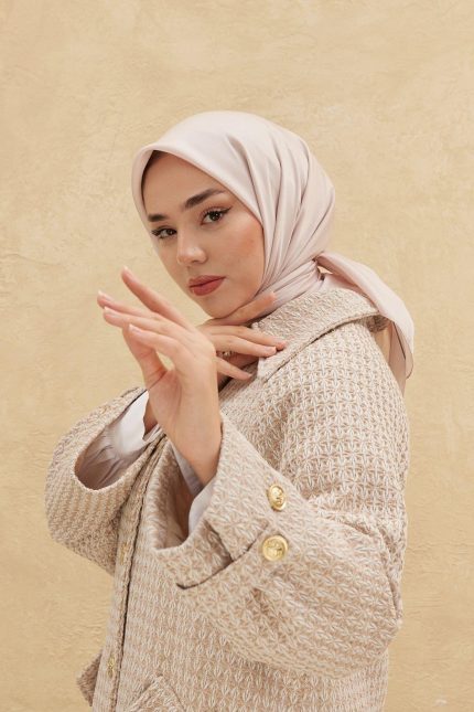 Silkhome Shiny Açık Bej Işıltılı Eşarp 32746
