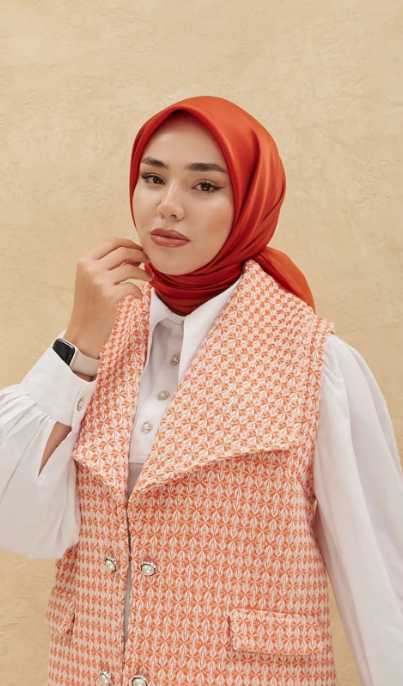 Silkhome Shiny Turuncu Işıltılı Eşarp 32737
