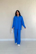 Saks Alice Gömlek Ve Bol Kesim Pantolon Takım - Görsel 2