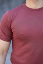 Erkek Viskon Kumaş Bisiklet Yaka Basic Tişört - Görsel 3