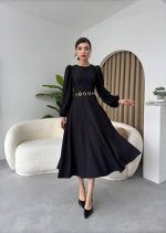 Sali Balon Kol Elbise - Görsel 3