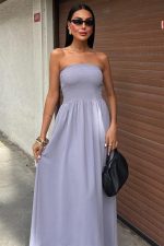 Göğsü Gipeli Straplez Elbise 2878 - Görsel 2