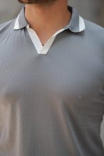 Erkek Hemşire Yaka Kısa Kollu Tişört - Görsel 3