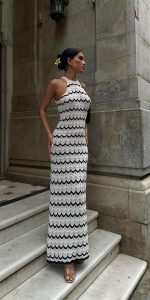 Melina Ajurlu Halter Yaka Elbise 2774 - Görsel 2