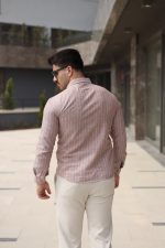 Erkek çizgi Desenli Gömlek - Görsel 3