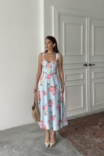 Bebe Mavi İnce Kemer Detaylı Elbise - Görsel 2